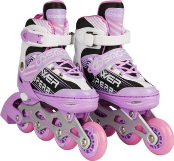 Роликовые коньки Cosmoride Aqua (р-р 35-38, белый/сиреневый)