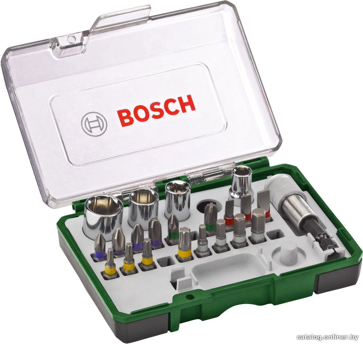 Набор трещотка с головками и битами Bosch Promoline 2607017160 27 предметов