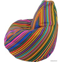 Кресло-мешок LoftyHome Груша L (велюр, штрихи принт)
