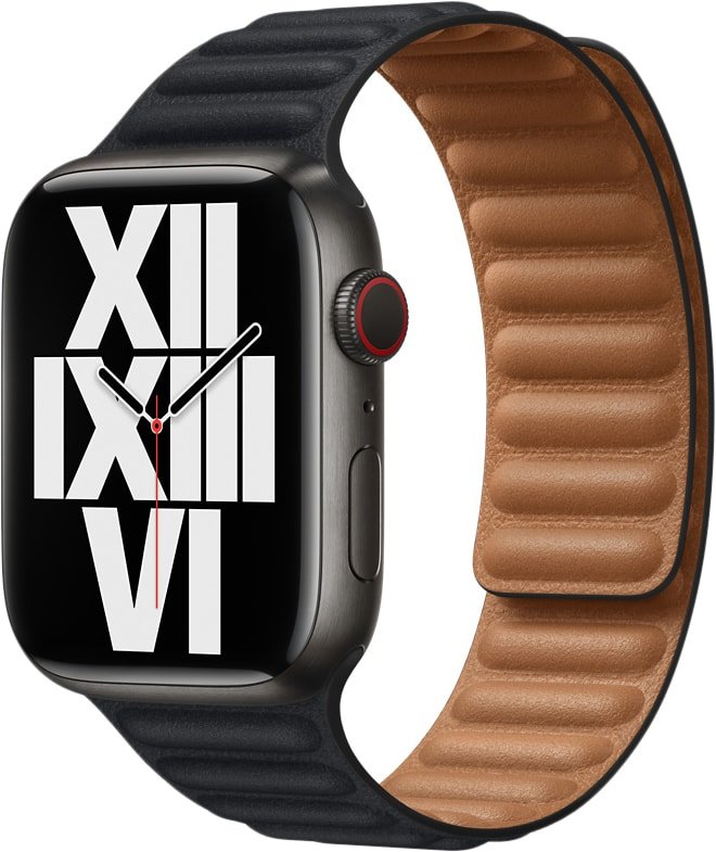

Ремешок Apple кожаный 45 мм (темная ночь, размер M/L) ML823