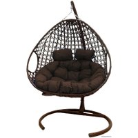 Подвесное кресло M-Group Для двоих Люкс 11510205 (коричневый ротанг/коричневая подушка)