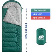 Спальный мешок RSP Outdoors Sleep 450 L RipStop 2024 (зеленый, 220x75см, молния слева)