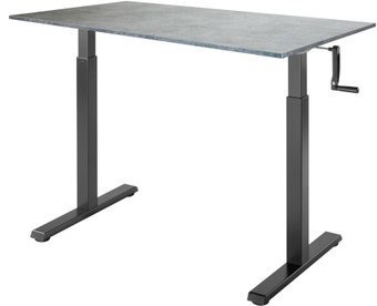 Стол с регулировкой высоты ErgoSmart Manual Desk Compact 1200x650x18 мм (бетон Чикаго/черный)