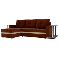 Угловой диван Craftmebel Атланта М угловой 2 стола (боннель, левый, коричневая рогожка)
