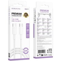 Кабель Borofone BX117 USB Type-C - USB Type-C (1 м, белый)