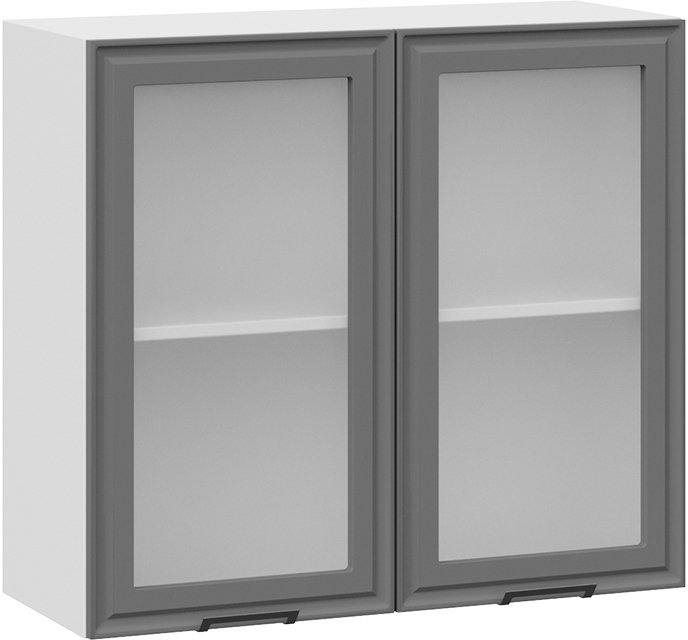 

Шкаф навесной Трия Белладжио 1В8С (белый/софт графит)