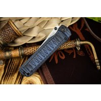 Складной нож Kizlyar Supreme Whisper AUS-10Co StoneWash Blue