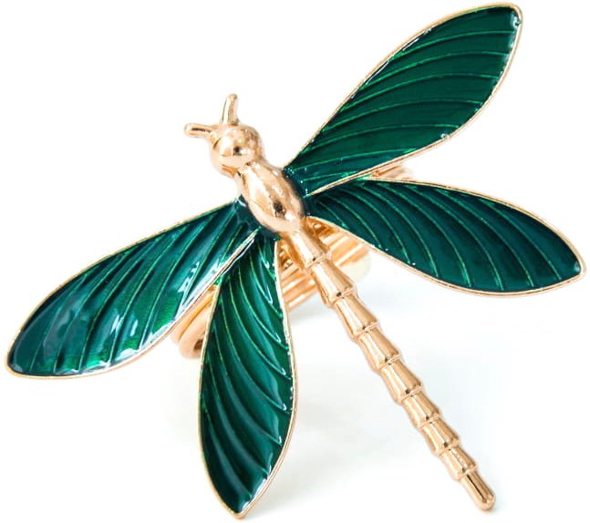 

Кольцо для салфеток Arya Dragonfly 8680943222725 (4 шт, золотой/зеленый)