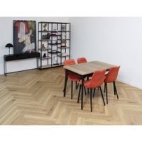 Кухонный стол Виста Сиена-ПУ 78x120/167 (дуб натуральный/матовый черный)