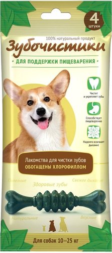 Лакомство для собак Зубочистики Мятные для собак средних пород 4 шт/70 г