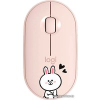 Мышь Logitech M350 Pebble Line Friends Cony (розовый)