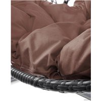 Подвесное кресло M-Group Для двоих Люкс 11510305 (серый ротанг/коричневая подушка)