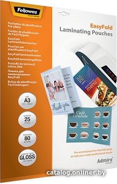 Пленка для ламинирования Fellowes EasyFold Laminating Pouches А3, 80 мкм, 25 л