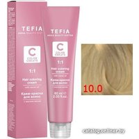 Крем-краска для волос Tefia Color Creats 10/0 экстра светлый блондин