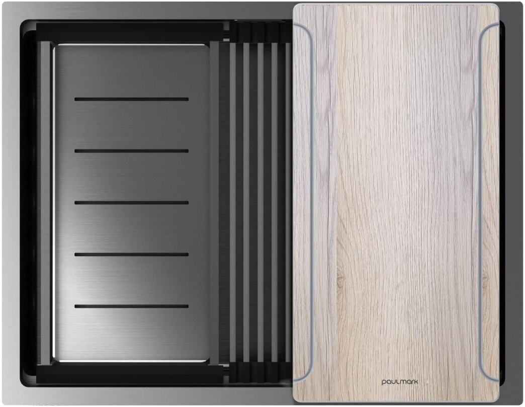 Кухонная мойка Paulmark Next-Multi Sink 58 UNI PM785845-GM (вороненая сталь)