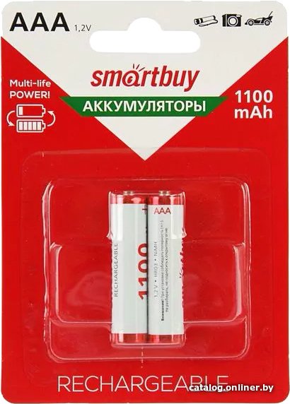 Аккумулятор SmartBuy AAA 1100mAh 2 шт. SBBR-3A02BL1100