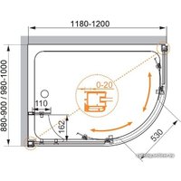 Душевой уголок Cezares Anima-W-RH-2-120/100-P-Cr-L