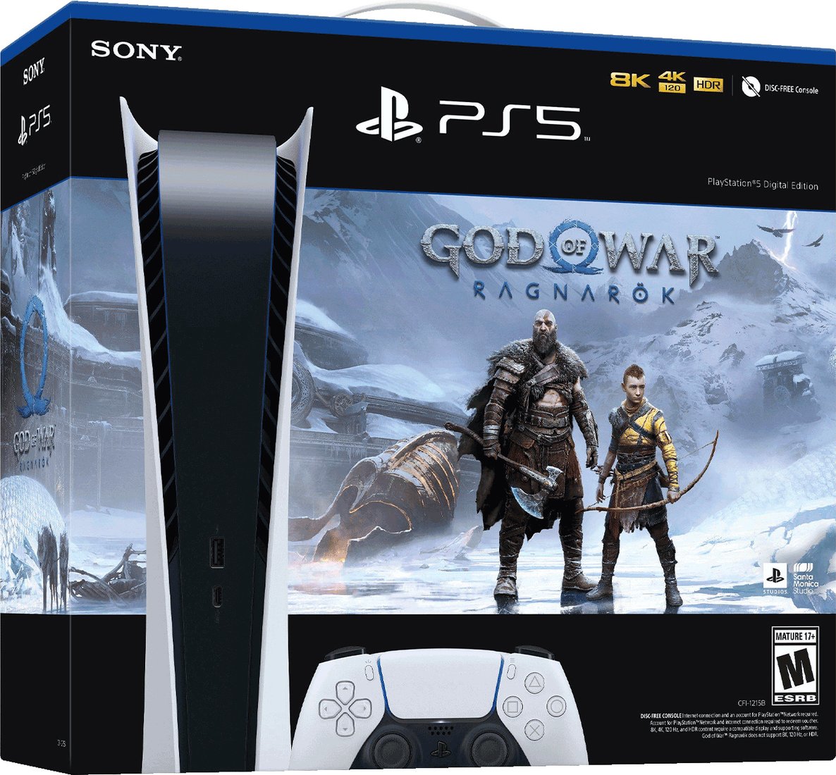

Игровая приставка Sony PlayStation 5 Digital Edition + God of War: Ragnarok