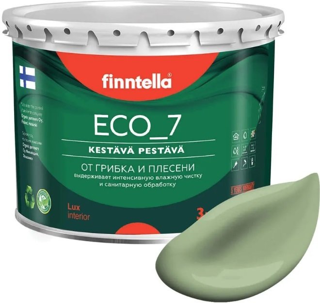 

Краска Finntella Eco 7 Sypressi F-09-2-3-FL026 2.7 л (светло-зеленый)