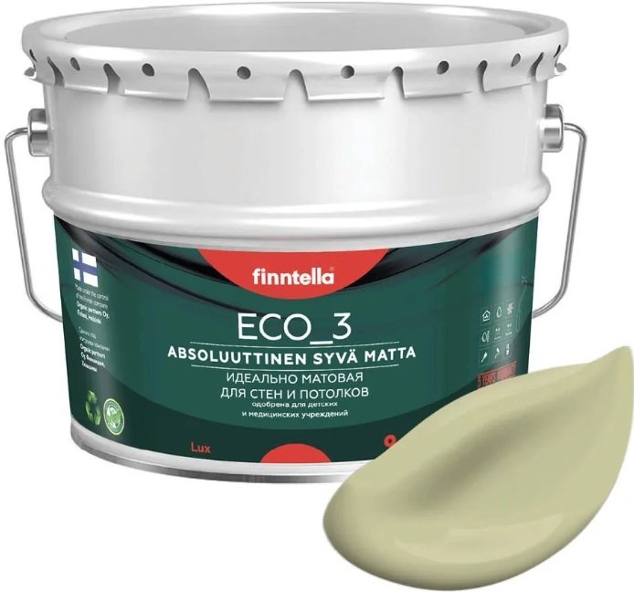 

Краска Finntella Eco 3 Wash and Clean Lammin F-08-1-9-LG85 9 л (бледно-зеленый)