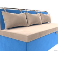 Диван Лига диванов Метро 105011 (велюр бежевый/голубой)