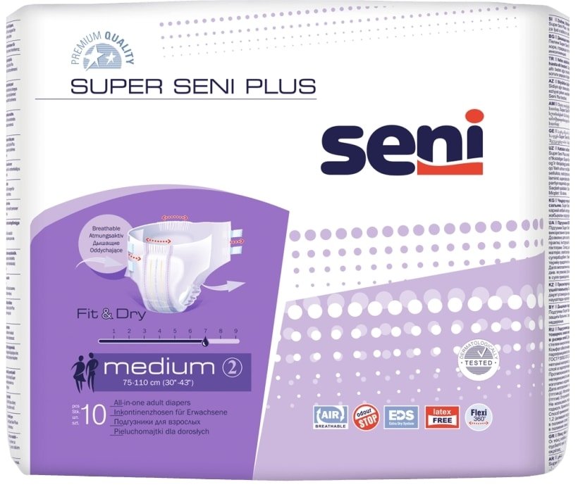 

Подгузники для взрослых Seni Super Plus M (10 шт)