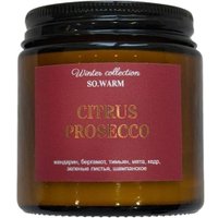 Ароматическая свеча SO.WARM Black Collection S Winter Цитрусовое просекко (100 г)