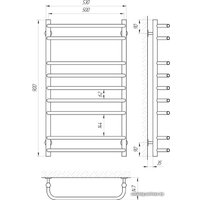 Полотенцесушитель Laris Стандарт П9 50х90 Э
