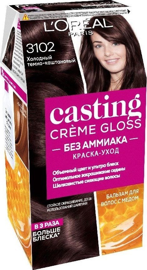 

Крем-краска для волос L'Oreal Casting Creme Gloss 3102 холодный темно-каштовый