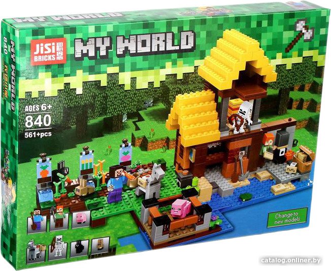 Конструктор Jisi Bricks Мой мир 840 Фермерский домик