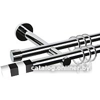 Карниз для штор АС ФОРОС Dance D19Г/19Г + наконечники Магнум черный (3м, хром)