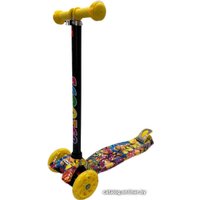 Трехколесный самокат Scooter Maxi 036Z (желтый принт)