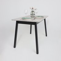 Кухонный стол Мамадома Tirk radial-110 раздвижной 110-142х70 (серый сланец/черный)