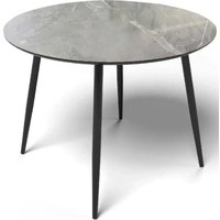 Кухонный стол Элементика Милтон 1000 (мрамор серый/черная шагрень/ черный)