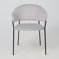 Стул с подлокотниками Алвест AV 433 (светло-серый бархат H-09/черный)