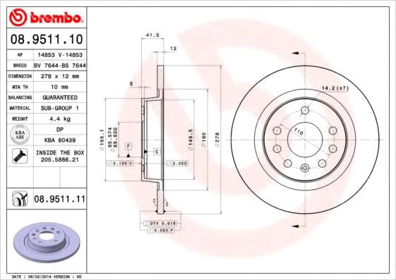 

Brembo 08951110