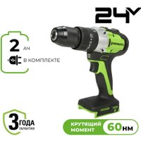 Ударная дрель-шуруповерт Greenworks GD24DD60 3704107CUA (с 1-им АКБ)