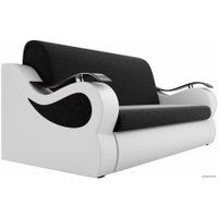 Диван Лига диванов Меркурий 100350 160 см (микровельвет черный/экокожа белый)