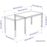 Кухонный стол Ikea Вангста/Карл-Ян 993.887.66 (черный/темно-коричневый/темно-серый)