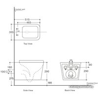 Унитаз подвесной Aquanet Rimless Tavr 2.0 W LX-1907