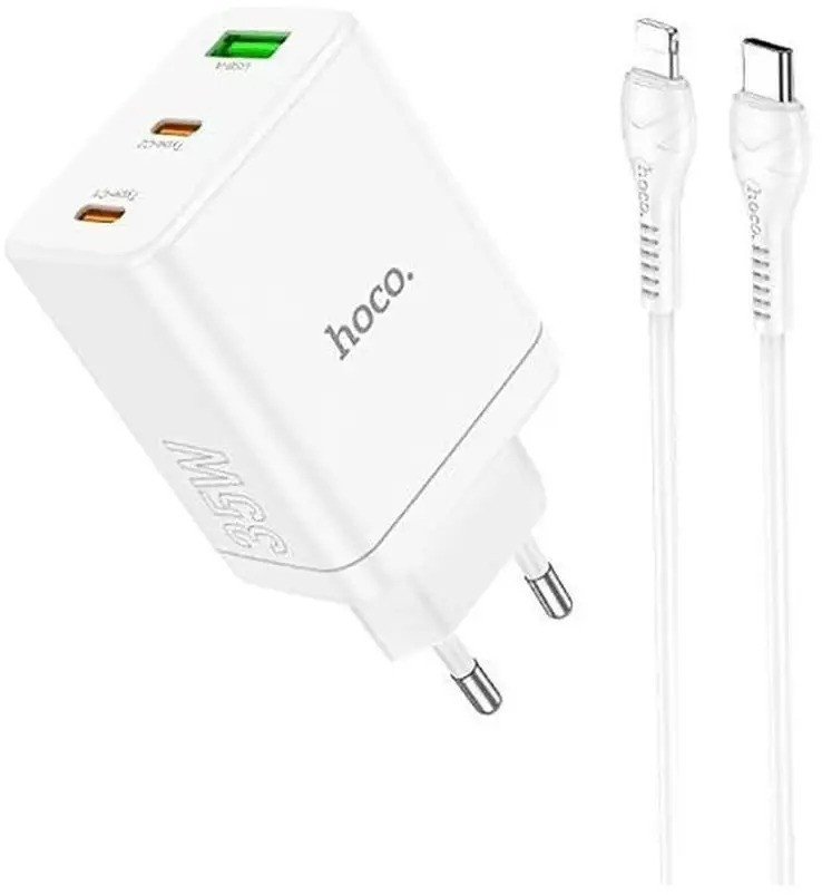 

Сетевое зарядное Hoco N33 Lightning (белый)
