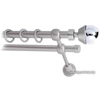 Карниз для штор Lm Decor Мельба (сатин, гладкая, 2.8м 16мм, 2 ряда)