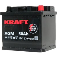 Автомобильный аккумулятор KRAFT AGM 50 R+