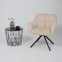 Интерьерное кресло AksHome Virginia (кремовый велюр HCJ-3/черный)