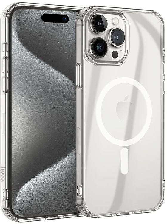 

Чехол для телефона Hoco для iPhone 15 Pro Max магнитный (прозрачный)