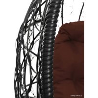 Кресло M-Group Кокос на подставке 11590305 (серый ротанг/коричневая подушка)