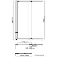 Стеклянная шторка для ванны Wasserkraft Main 41S02-100 WasserSchutz