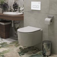 Унитаз подвесной Roxen Simple Compact в комплекте с инсталляцией StounFix Dual Fresh 6 в 1 920247 (кнопка: белый глянец)