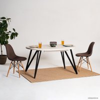 Кухонный стол Millwood Женева 3 Л D100x140x100x76 (дуб белый Craft-металл черный)