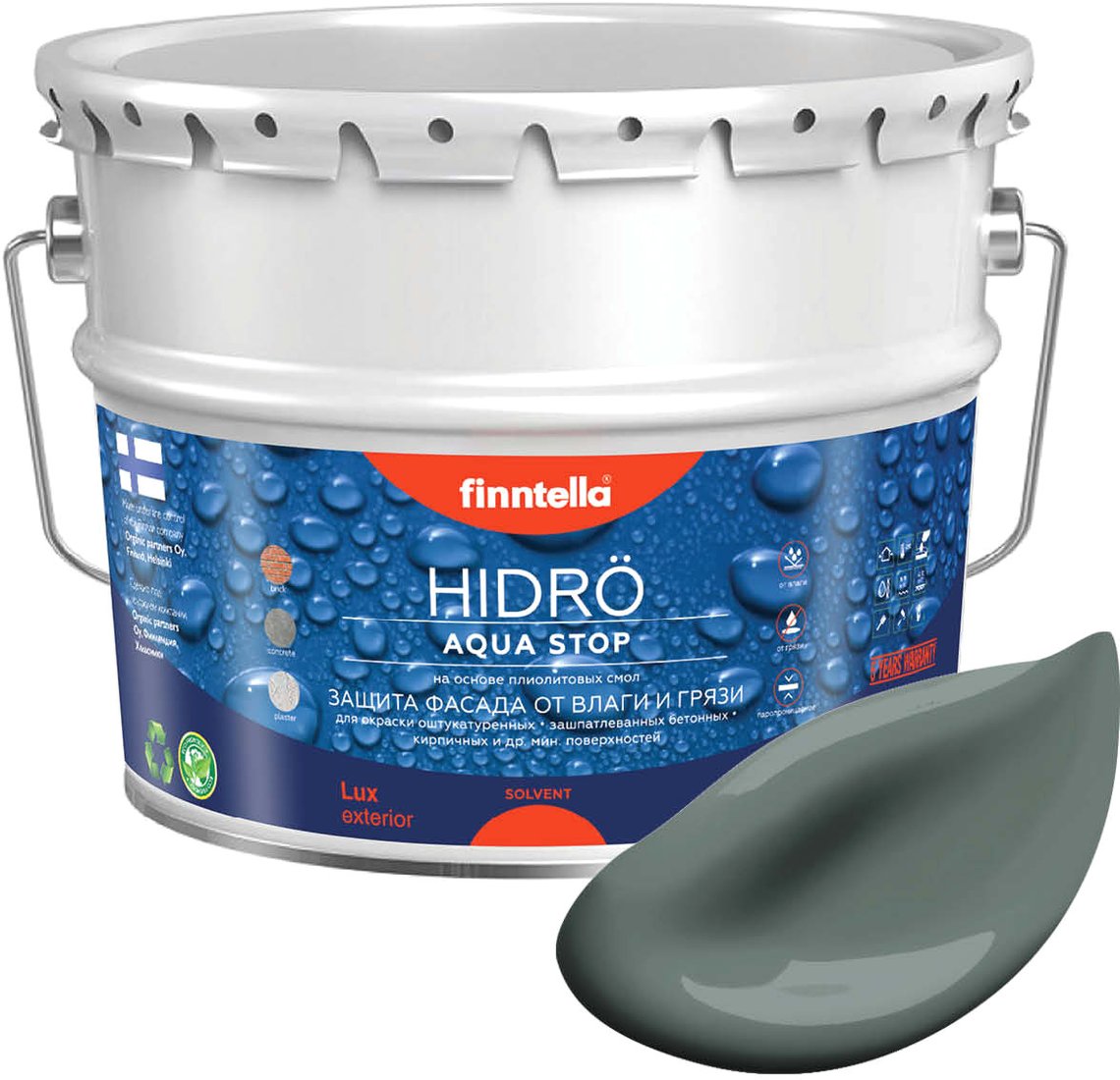 

Краска Finntella Hidro Salvia F-14-1-9-FL051 9 л (зеленый)